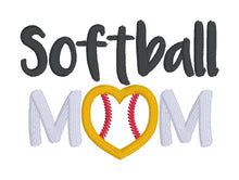 Load image into Gallery viewer, Softball Mom Applique machine embroidery design (5 sizes included) DIGITAL DOWNLOAD