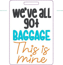 Load image into Gallery viewer, We&#39;ve All Got Baggage luggage tag set APRIL MYSTERY BUNDLE machine embroidery design DIGITAL DOWNLOAD