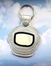 Load image into Gallery viewer, Space Helmet Applique snap tab (single and multi files included) machine embroidery design DIGITAL DOWNLOAD