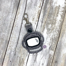 Load image into Gallery viewer, Space Helmet Applique snap tab (single and multi files included) machine embroidery design DIGITAL DOWNLOAD