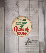 Load image into Gallery viewer, Holiday True Crime Coaster set of 4 designs machine embroidery design DIGITAL DOWNLOAD