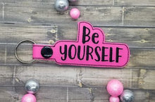 Load image into Gallery viewer, Be Yourself snap tab (single & multi file included) machine embroidery design DIGITAL DOWNLOAD