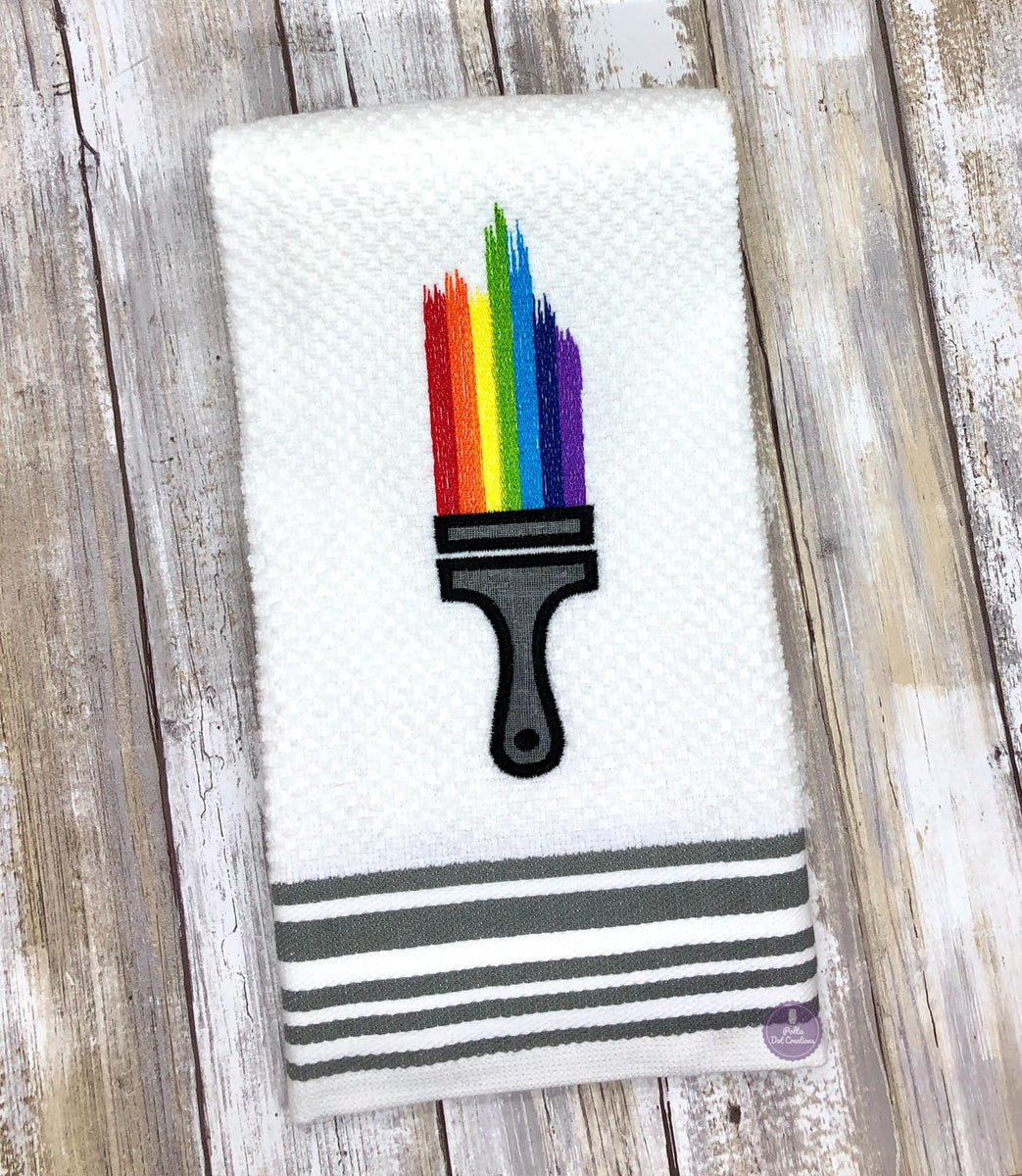 Paint brush sketchy applique machine embroidery design (4 sizes includ