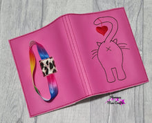 Load image into Gallery viewer, Cat Butt Notebook cover (2 sizes available) machine embroidery design DIGITAL DOWNLOAD