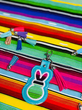 Load image into Gallery viewer, Marshmallow Bunny Easter set (includes snap tab, charm, bookmark & stuffies) machine embroidery design (DIGITAL DOWNLOAD)