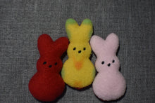 Load image into Gallery viewer, Marshmallow Bunny Easter set (includes snap tab, charm, bookmark & stuffies) machine embroidery design (DIGITAL DOWNLOAD)