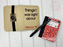 Load image into Gallery viewer, Things I was right about notebook cover (2 sizes available) machine embroidery design DIGITAL DOWNLOAD