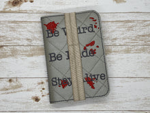 Load image into Gallery viewer, Be weird notebook cover (2 sizes available) machine embroidery design DIGITAL DOWNLOAD