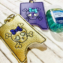 Load image into Gallery viewer, Bow Skull ITH Sanitizer Case machine embroidery design DIGITAL DOWNLOAD