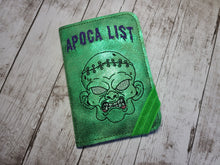 Load image into Gallery viewer, Apoca list Notebook cover (2 sizes available) machine embroidery design DIGITAL DOWNLOAD