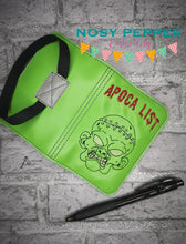 Load image into Gallery viewer, Apoca list Notebook cover (2 sizes available) machine embroidery design DIGITAL DOWNLOAD