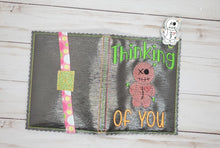 Load image into Gallery viewer, Thinking of you notebook cover (2 sizes available) machine embroidery design DIGITAL DOWNLOAD
