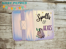 Load image into Gallery viewer, Spells and Hexes notebook cover (2 sizes available) machine embroidery design DIGITAL DOWNLOAD