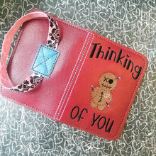 Load image into Gallery viewer, Thinking of you notebook cover (2 sizes available) machine embroidery design DIGITAL DOWNLOAD
