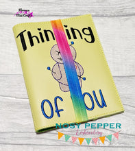 Load image into Gallery viewer, Thinking of you notebook cover (2 sizes available) machine embroidery design DIGITAL DOWNLOAD