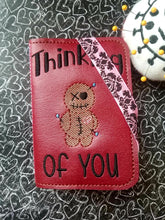 Load image into Gallery viewer, Thinking of you notebook cover (2 sizes available) machine embroidery design DIGITAL DOWNLOAD