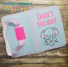 Load image into Gallery viewer, Don't forget elephant notebook cover (2 sizes available) machine embroidery design DIGITAL DOWNLOAD