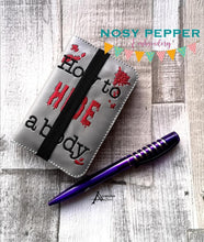 Load image into Gallery viewer, How to hide a body notebook cover (2 sizes available) machine embroidery design DIGITAL DOWNLOAD