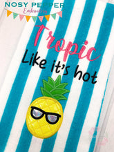 Load image into Gallery viewer, Tropic like it's hot applique machine embroidery design (4 sizes included) DIGITAL DOWNLOAD