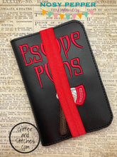 Load image into Gallery viewer, Escape plans applique notebook cover (2 sizes available) machine embroidery design DIGITAL DOWNLOAD