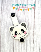 Load image into Gallery viewer, Panda Wallet tab (2 sizes included) machine embroidery design DIGITAL DOWNLOAD