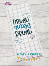 Load image into Gallery viewer, Drink Drank Drunk machine embroidery design (4 sizes included) DIGITAL DOWNLOAD