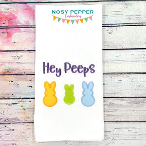 Hey Peeps applique machine embroidery design (4 sizes included) DIGITAL DOWNLOAD