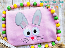 Load image into Gallery viewer, Bunny face applique machine embroidery design (5 sizes included) DIGITAL DOWNLOAD