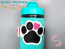Load image into Gallery viewer, Paw applique Bottle Band machine embroidery design DIGITAL DOWNLOAD