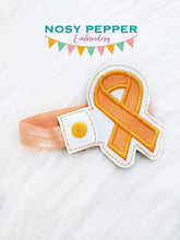 Load image into Gallery viewer, Awareness Ribbon Bottle Band (Chose with or without donation) machine embroidery design DIGITAL DOWNLOAD
