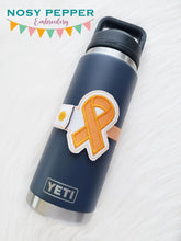Load image into Gallery viewer, Awareness Ribbon Bottle Band (Chose with or without donation) machine embroidery design DIGITAL DOWNLOAD