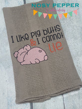 Load image into Gallery viewer, I like pig butts sketchy machine embroidery design (4 sizes included) DIGITAL DOWNLOAD