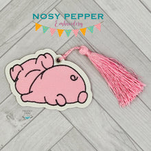 Load image into Gallery viewer, Pig Butt sketchy Bookmark/bag tag/ornament machine embroidery design DIGITAL DOWNLOAD