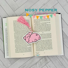 Load image into Gallery viewer, Pig Butt sketchy Bookmark/bag tag/ornament machine embroidery design DIGITAL DOWNLOAD
