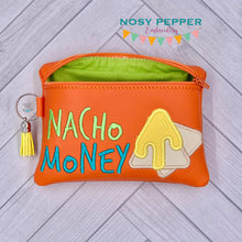 Load image into Gallery viewer, Nacho Money applique ITH Bag (4 sizes available) machine embroidery design DIGITAL DOWNLOAD
