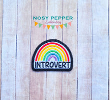 Load image into Gallery viewer, Introvert Patch (2 sizes included) machine embroidery design DIGITAL DOWNLOAD