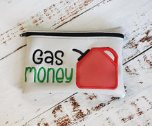 Load image into Gallery viewer, Gas Money applique ITH Bag (4 sizes available) machine embroidery design DIGITAL DOWNLOAD
