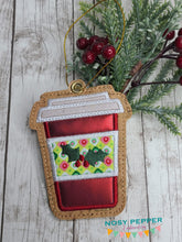 Load image into Gallery viewer, Coffee Applique Ornament machine embroidery design DIGITAL DOWNLOAD