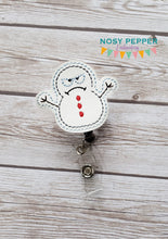 Load image into Gallery viewer, Grumpy Snowman feltie machine embroidery file (single & multi file included) DIGITAL DOWNLOAD