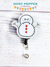 Load image into Gallery viewer, Grumpy Snowman feltie machine embroidery file (single & multi file included) DIGITAL DOWNLOAD