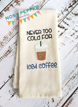 Load image into Gallery viewer, Iced Coffee appliqué machine embroidery design (4 sizes available) DIGITAL DOWNLOAD