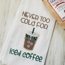 Load image into Gallery viewer, Iced Coffee appliqué machine embroidery design (4 sizes available) DIGITAL DOWNLOAD
