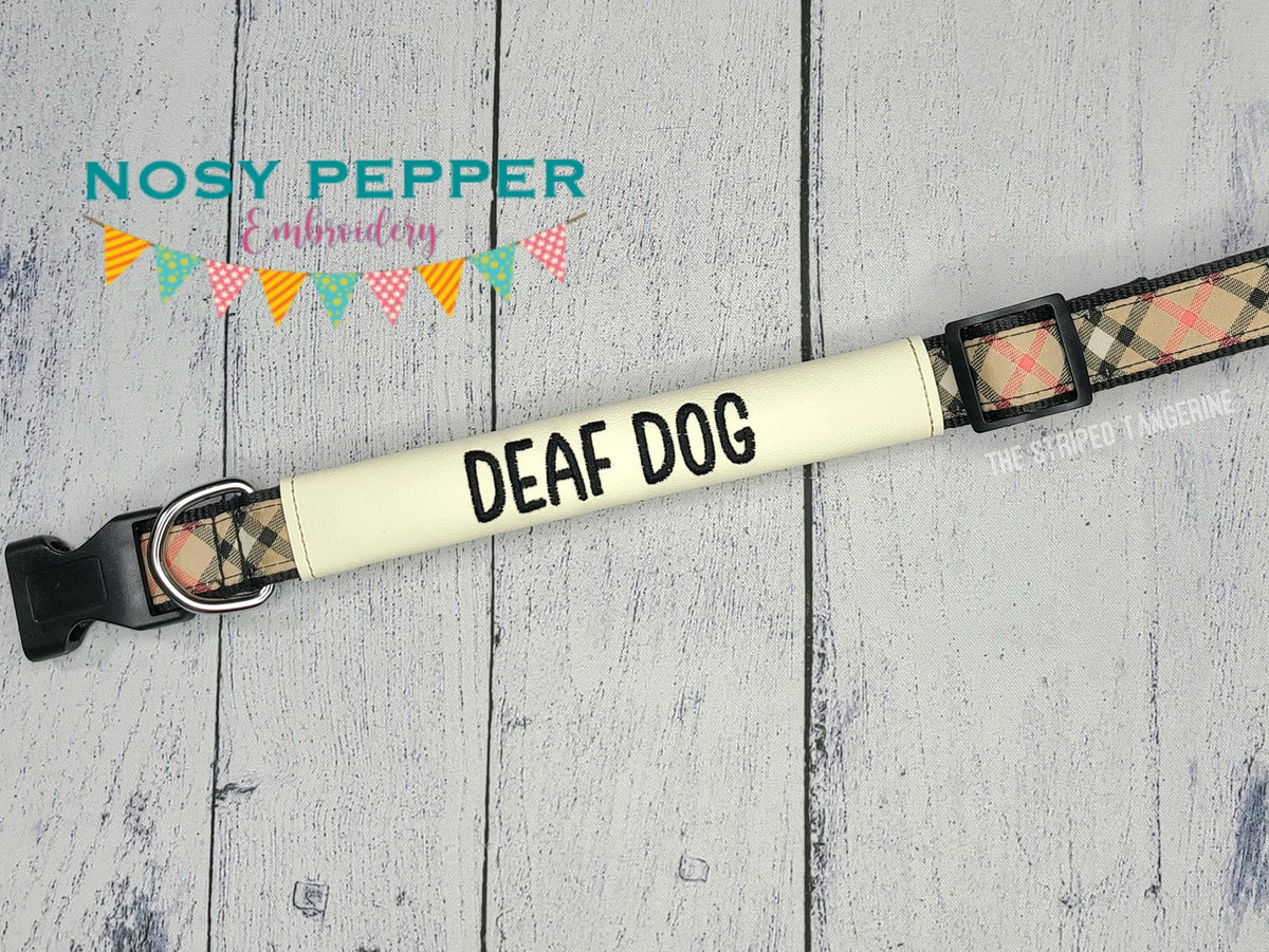 Deaf Dog Collar Wrap Machine Embroidery Design 3 Sizes Included DIGITA deaf-dog-collar-wrap-machine-embroidery-design-3-sizes-included-digita