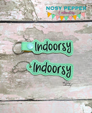 Load image into Gallery viewer, Indoorsy Fob & Snap Tab machine embroidery design (single & multi files included) DIGITAL DOWNLOAD