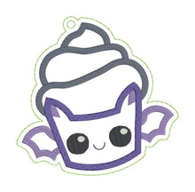 Load image into Gallery viewer, Bat Cake applique bookmark machine embroidery design DIGITAL DOWNLOAD