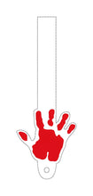 Load image into Gallery viewer, Bloody hand Wallet Tab (2 sizes included) TAB ONLY-- machine embroidery design DIGITAL DOWNLOAD