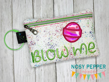 Load image into Gallery viewer, Blow Me applique ITH Bag (4 sizes available) machine embroidery design DIGITAL DOWNLOAD
