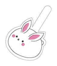 Load image into Gallery viewer, Squishy Bunny Snap tab and eyelet keyfob set of 2 designs (single and multi files included) machine embroidery design DIGITAL DOWNLOAD