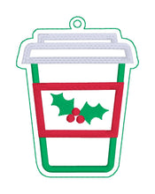 Load image into Gallery viewer, Coffee Applique Ornament machine embroidery design DIGITAL DOWNLOAD