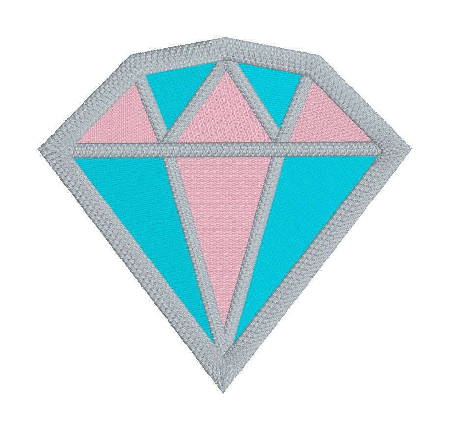 Diamond patch machine embroidery design DIGITAL DOWNLOAD Nosy Pepper